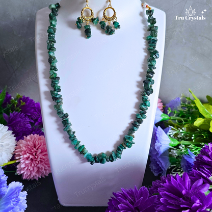 Natural Emerald Chip Mala