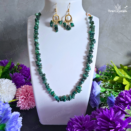 Natural Emerald Chip Mala