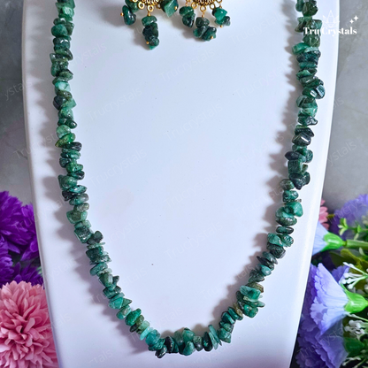 Natural Emerald Chip Mala