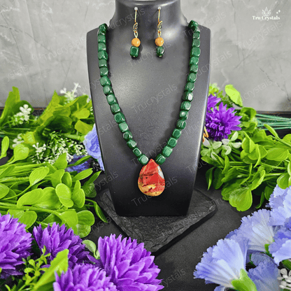 Green Jade & Mookite Jasper Necklace