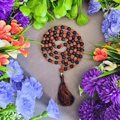 Rudraksha Black Lava Mala For Spiritual Protection