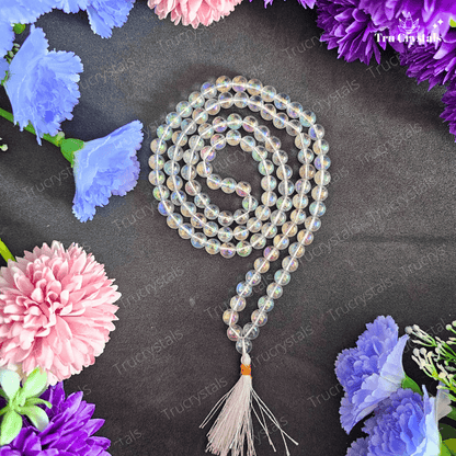 Angel Aura Quartz Mala-(Certified)