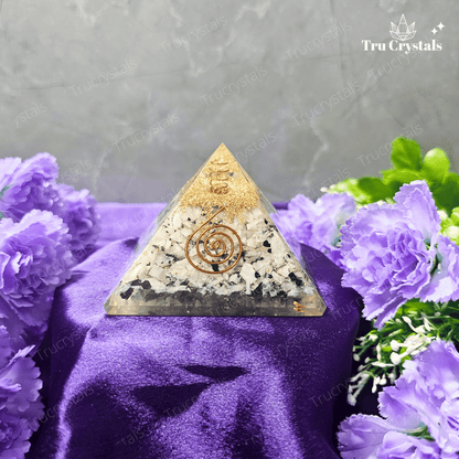 Moonstone Orgonite Pyramid For Good Fortune