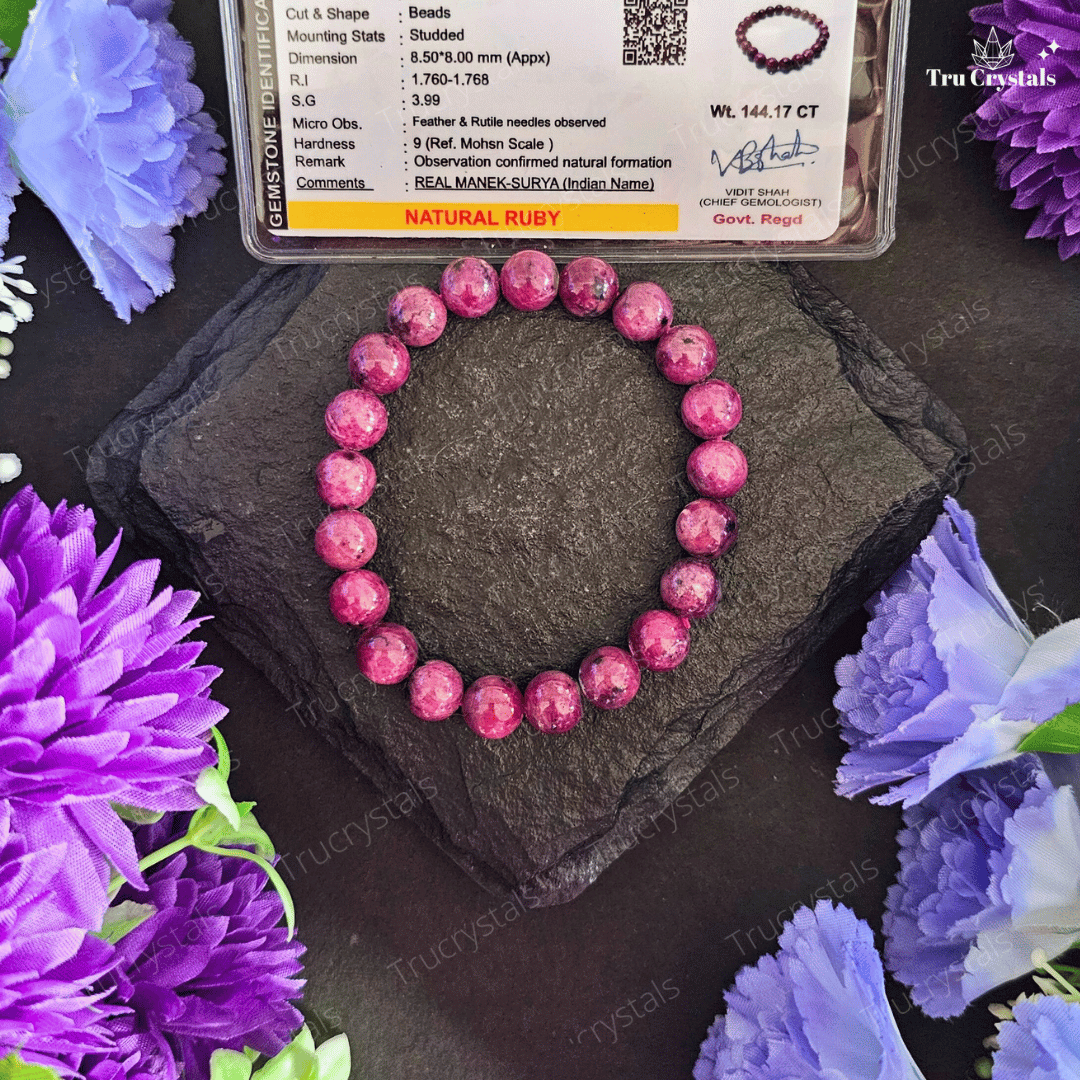 Natural Pink Ruby Bracelet (Certified)