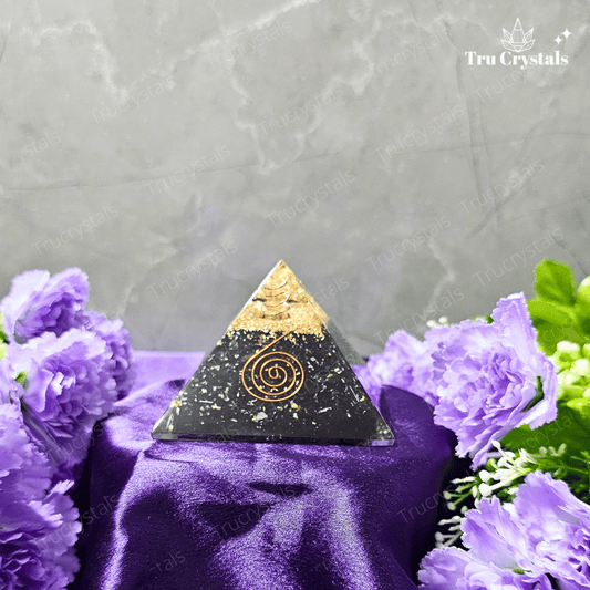 Black Tourmaline Orgonite Pyramid For Evil Eye Protection