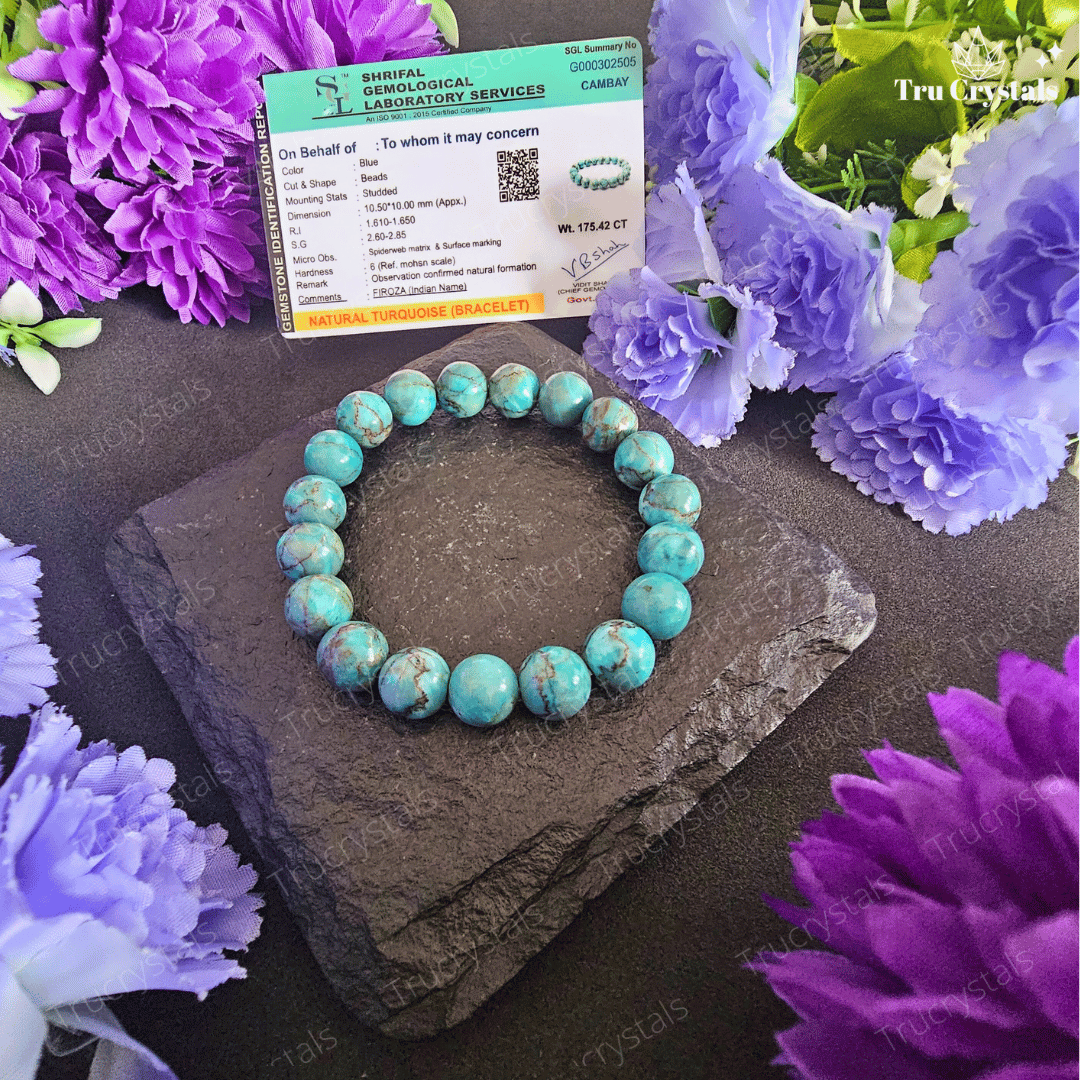 Natural Blue Turquoise (Firoza) Bracelet