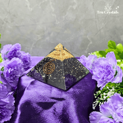 Black Tourmaline Orgonite Pyramid For Evil Eye Protection