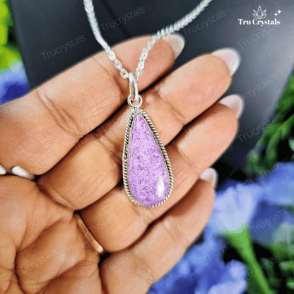 Silver Purpurite Pendant (Teardrop Shape)-Spiritual Empowerment