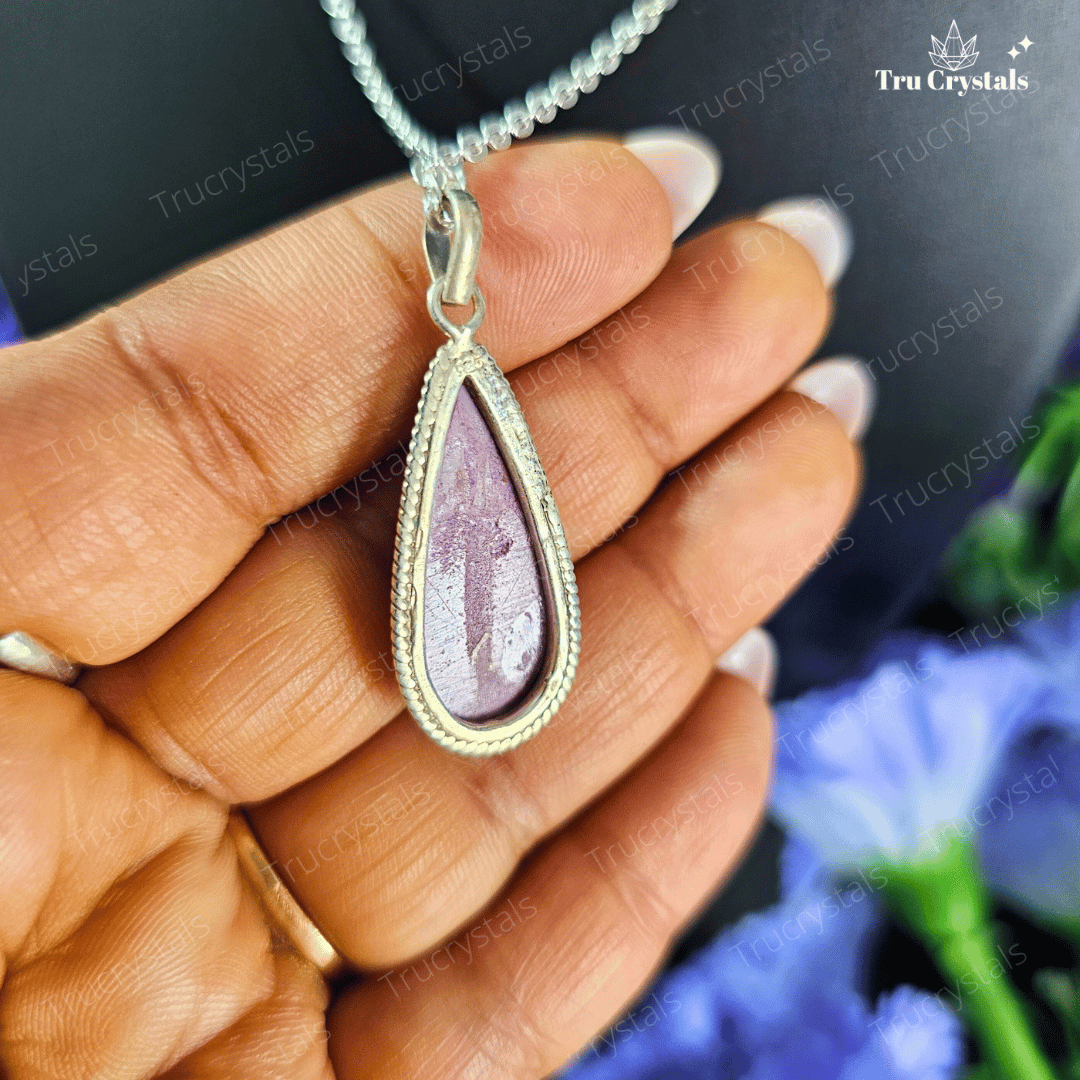 Silver Purpurite Pendant (Teardrop Shape)-Spiritual Empowerment