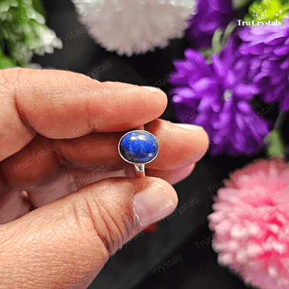 Silver Lapis Lazuli Ring (Oval)- Adjustable