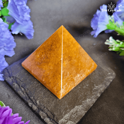 Natural Golden Citrine Quartz Pyramid (Certified)