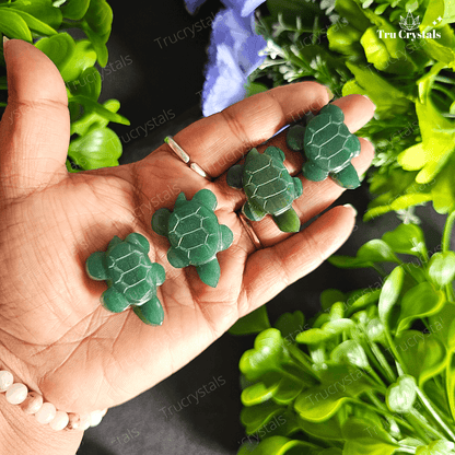 Dark Green Aventurine Mini Turtles