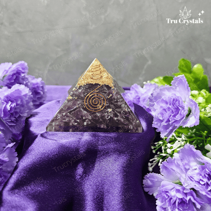 Amethyst Orgonite Pyramid For Energy Healing