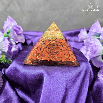 Red Jasper Orgonite Pyramid For Courage