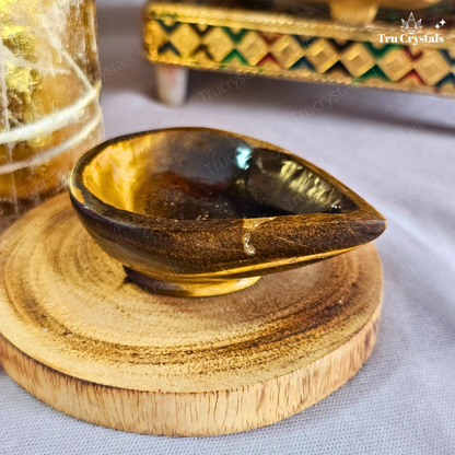 Tiger Eye Diya - Protection, Courage, and Focus