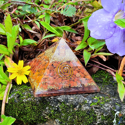 Red Jasper Orgonite Pyramid For Courage