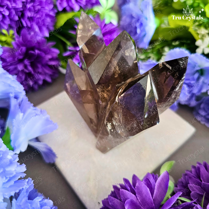 Smoky Quartz Carved Clusters