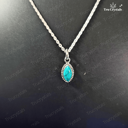 Silver Turquoise 0val Pendant