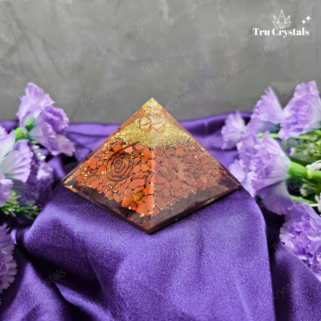 Red Jasper Orgonite Pyramid For Courage