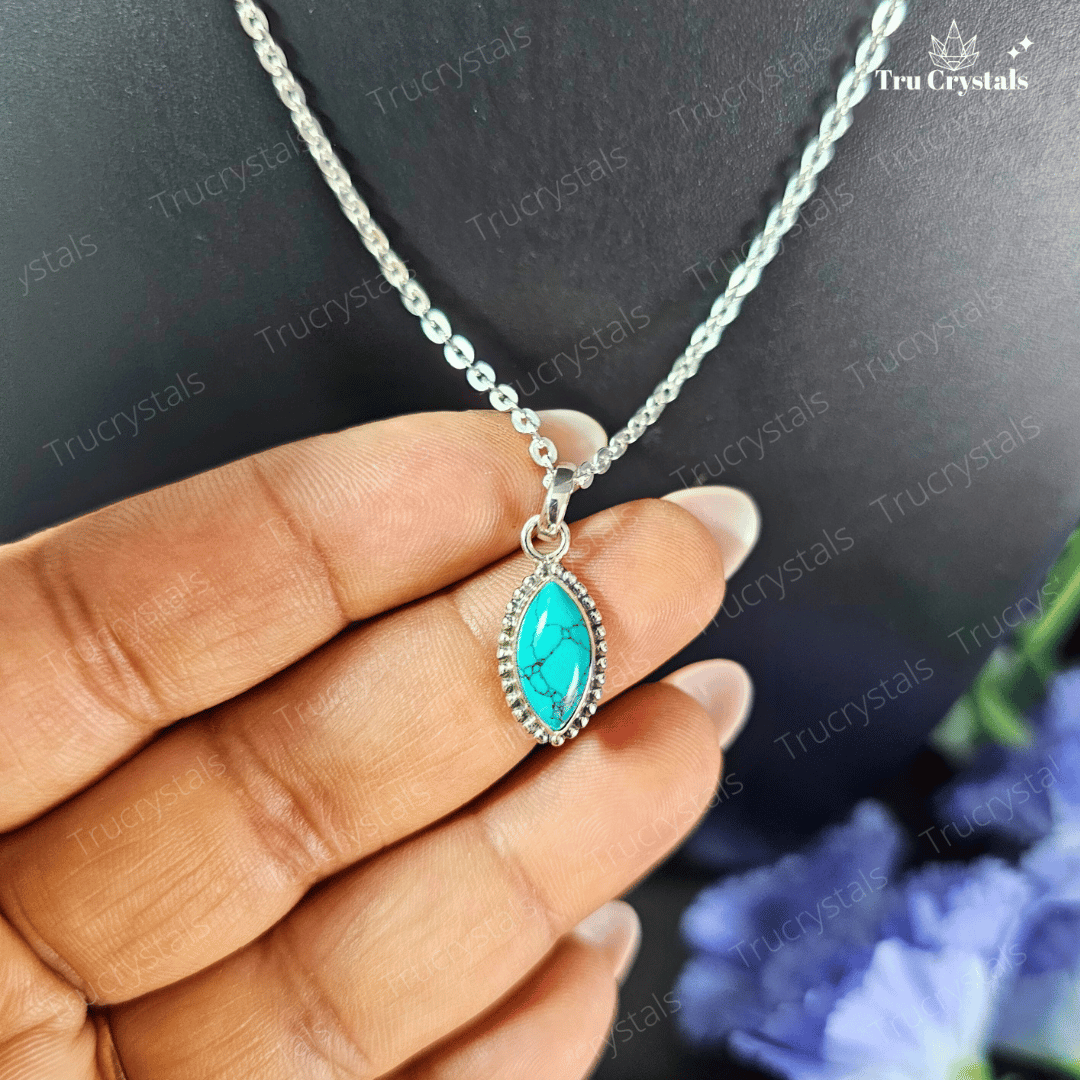 Silver Turquoise 0val Pendant