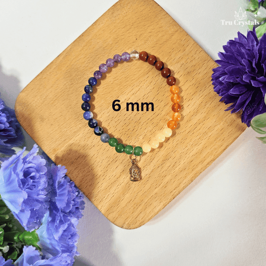 7 Chakra Bracelet with Buddha Charm :Energy Alignment for Mind, Body, and Spirit