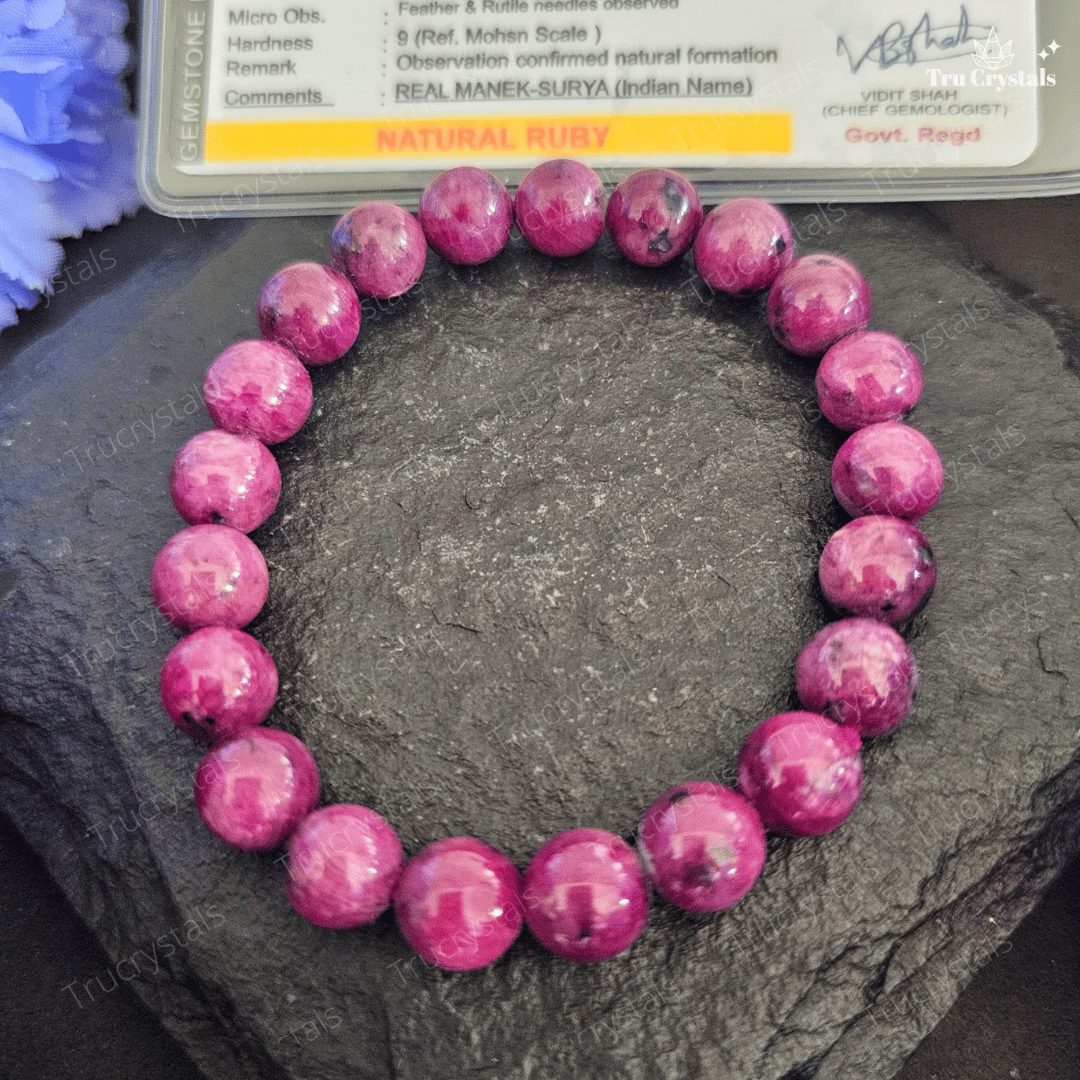 Natural Pink Ruby Bracelet (Certified)