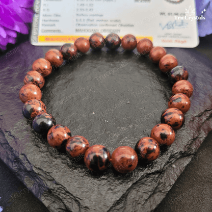 Mahagony Obsidian Bracelet For Grounding & Protection