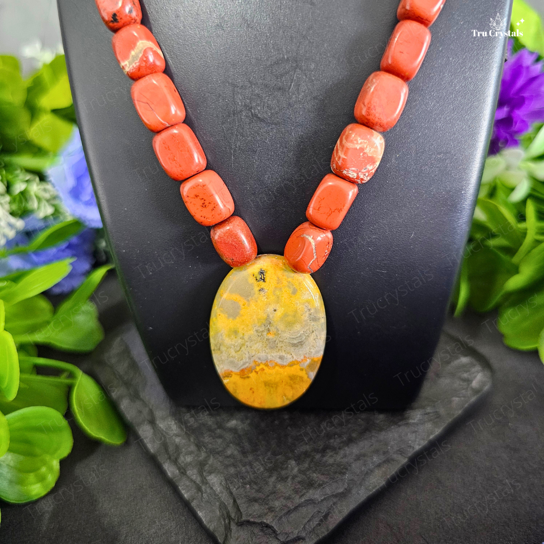 Red Jasper & Bumble bee Jasper Necklace