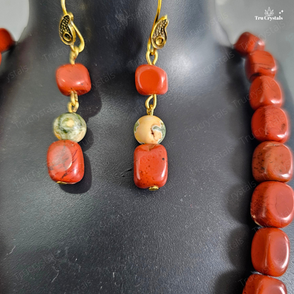 Red Jasper & Bumble bee Jasper Necklace