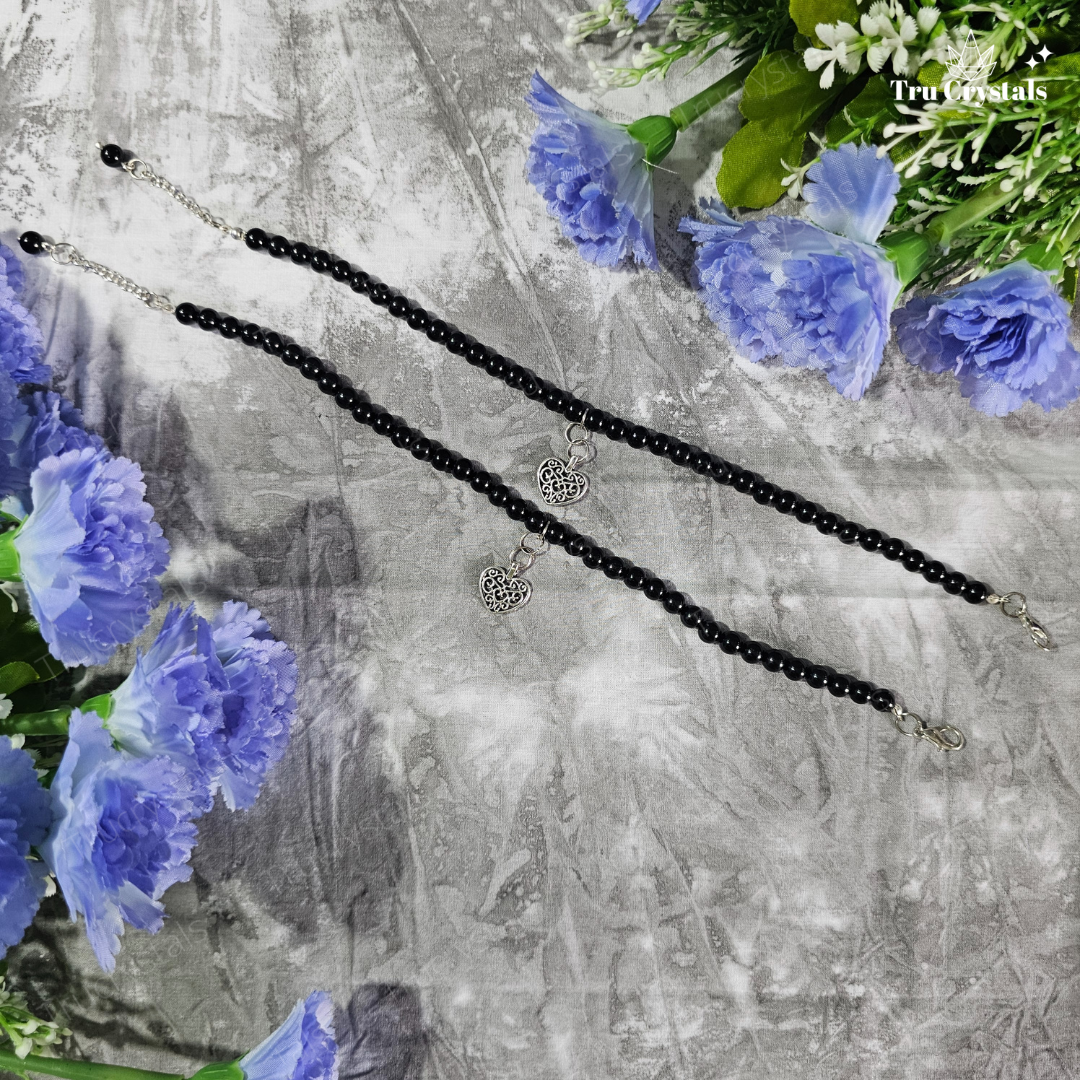 Black Tourmaline Anklet :  Grounding Protection in Every Step