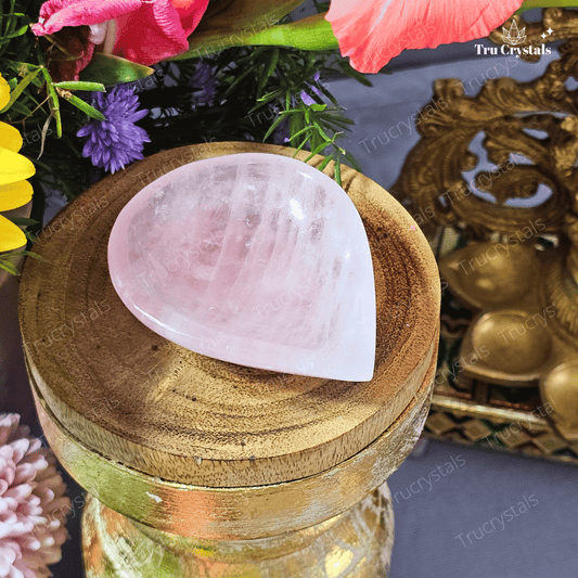 Rose Quartz Diya - Love, Compassion, and Healing