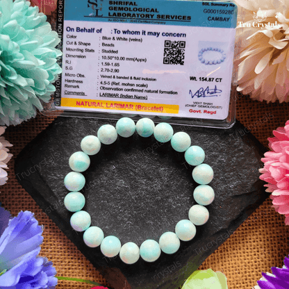 Natural Larimar Bracelet For Deep Healing (certified)