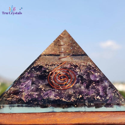 Amethyst Orgonite Pyramid For Energy Healing