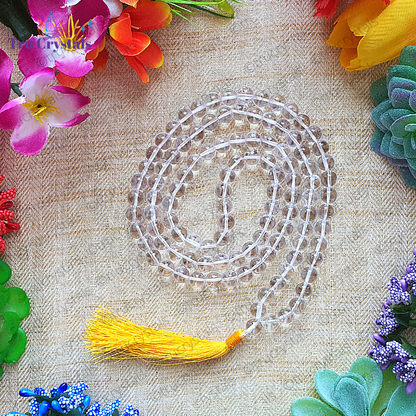 Clear Quartz mala /Sphatik mala : For Strength and Clarity