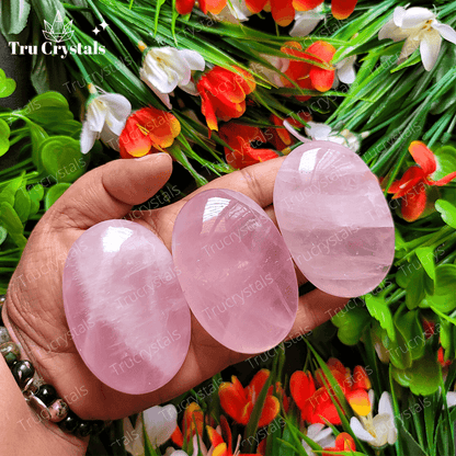 Rose Quartz Palm Stone For Universal Love