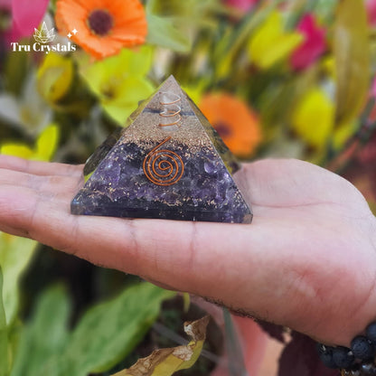 Amethyst Orgonite Pyramid For Energy Healing