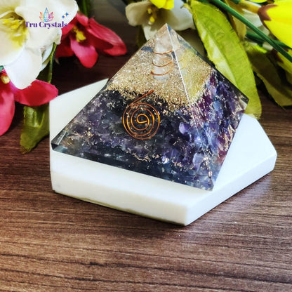 Amethyst Orgonite Pyramid For Energy Healing