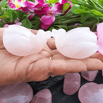 Mandarin Rose Quartz Ducks- To attract love and Passion