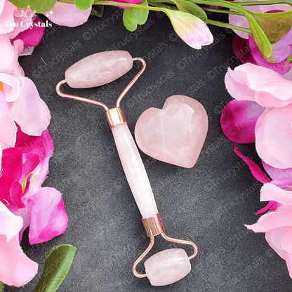 Rose Quartz Roller and Heart