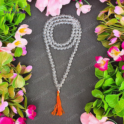 Clear Quartz mala /Sphatik mala : For Strength and Clarity