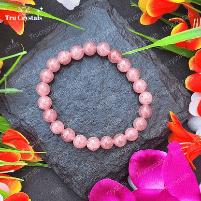 Strawberry Quartz Bracelet to boost love & Joy