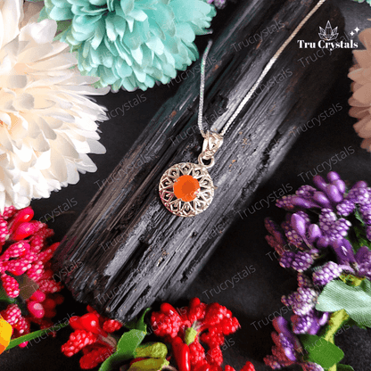 Orange Carnelian Silver pendant