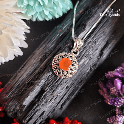 Orange Carnelian Silver pendant