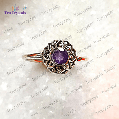 Sterling Silver Amethyst Ring (Adjustable)