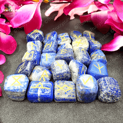 Lapis Lazuli Runes set with instructions