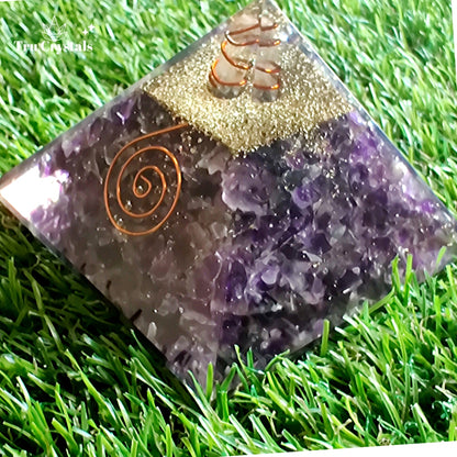 Amethyst Orgonite Pyramid For Energy Healing