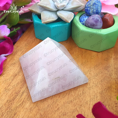 Rose Quartz Crystal Pyramid For Universal Love