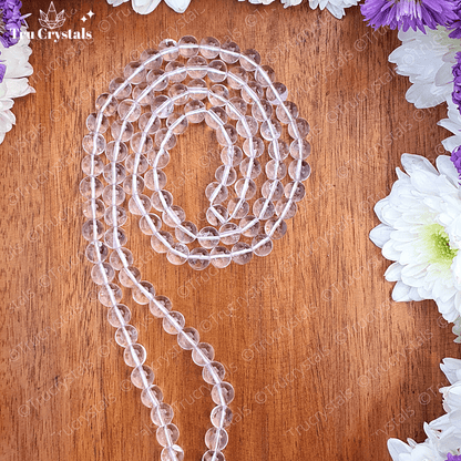 Clear Quartz mala /Sphatik mala : For Strength and Clarity