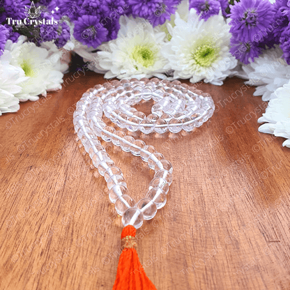 Clear Quartz mala /Sphatik mala : For Strength and Clarity