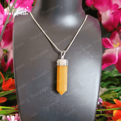 Yellow Calcite Pencil Pendant